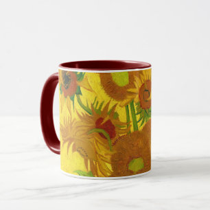 Van Gogh 15 zonnebloemen in een vasje Mok