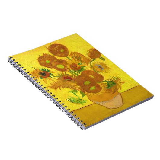 Van Gogh 15 zonnebloemen in een vasje Notitieboek (Rechterzijde)