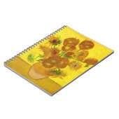 Van Gogh 15 zonnebloemen in een vasje Notitieboek (Linkerzijde)