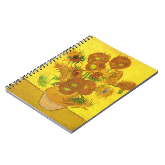 Van Gogh 15 zonnebloemen in een vasje Notitieboek (Linkerzijde)