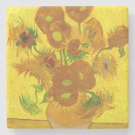 Van Gogh 15 zonnebloemen in een vasje Stenen Onderzetter