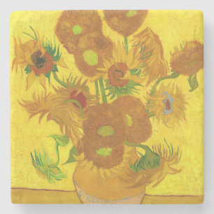 Van Gogh 15 zonnebloemen in een vasje Stenen Onderzetter