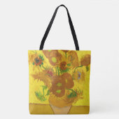 Van Gogh 15 zonnebloemen in een vasje Tote Bag (Voorkant)