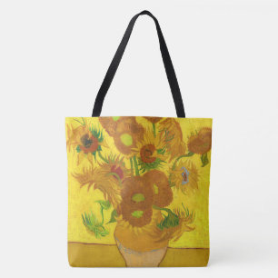 Van Gogh 15 zonnebloemen in een vasje Tote Bag