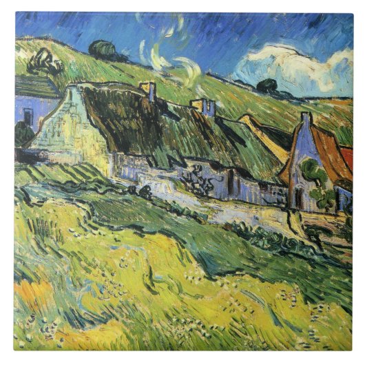 Van Gogh - A Group of Cottages Tegeltje (Voorkant)