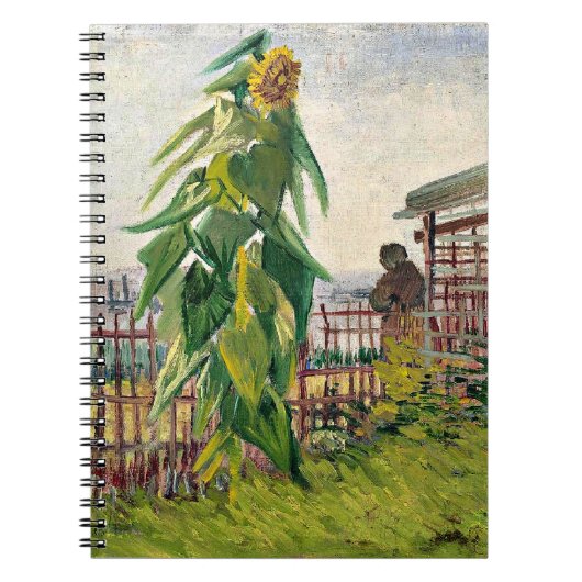 Van Gogh - Alloment met Zonnebloem Notitieboek (Voorkant)