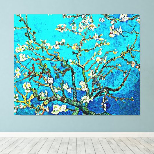 Van Gogh - Almond Blossom Canvas Afdruk (Insitu (Houten vloer))