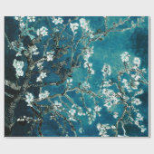 Van Gogh Almond Blossom Dark Blauwgroen Cadeaupapier (Vlak)