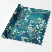Van Gogh Almond Blossom Dark Blauwgroen Cadeaupapier (Uitgerold)
