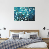 Van Gogh Almond Blossom Dark Blauwgroen Canvas Afdruk (Insitu (Slaapkamer))
