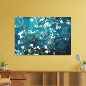 Van Gogh Almond Blossom Dark Blauwgroen Canvas Afdruk (Insitu (Woonkamer))