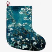 Van Gogh Almond Blossom Dark Blauwgroen Grote Kerstsok (Voorkant)