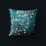 Van Gogh Almond Blossom Dark Blauwgroen Kussen<br><div class="desc">Artiest: Vincent van Gogh Titel: Amandelbloesems veranderde kleur Vincent van gogh,  van gogh,  amandelbloesems,  blauwgroen,  donker,  bloemig,  bloemig,  lente,  verfijnd,  decor</div>