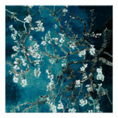 Van Gogh Almond Blossom Dark Blauwgroen Perfect Poster (Voorkant)
