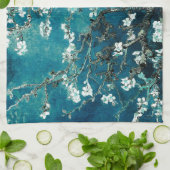 Van Gogh Almond Blossom Dark Blauwgroen Theedoek (Gevouwen)