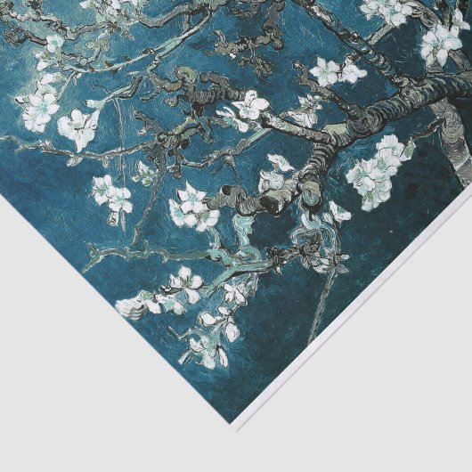 Van Gogh Almond Blossom Dark Blauwgroen Tissuepapier (Detail)