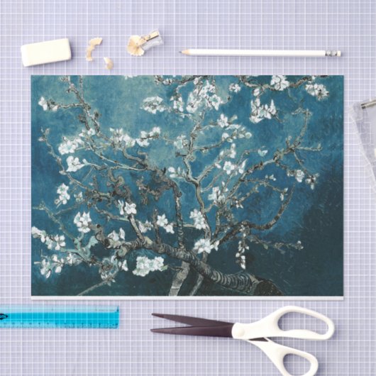 Van Gogh Almond Blossom Dark Blauwgroen Tissuepapier (Craft)