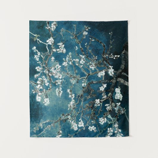 Van Gogh Almond Blossom Dark Blauwgroen Wandkleed (Voorkant)