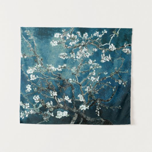 Van Gogh Almond Blossom Dark Blauwgroen Wandkleed (Voorkant (horizontaal))
