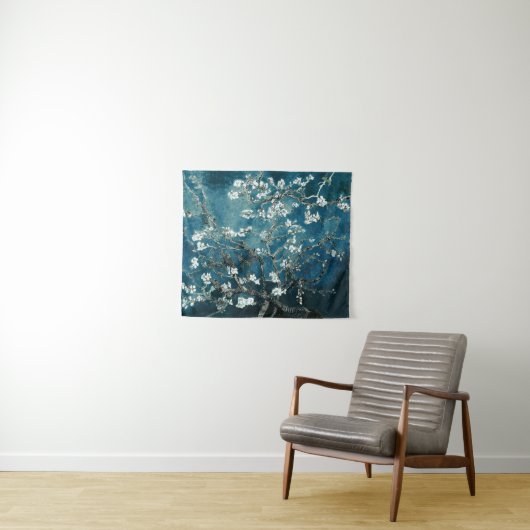 Van Gogh Almond Blossom Dark Blauwgroen Wandkleed (In Situ (horizontaal))