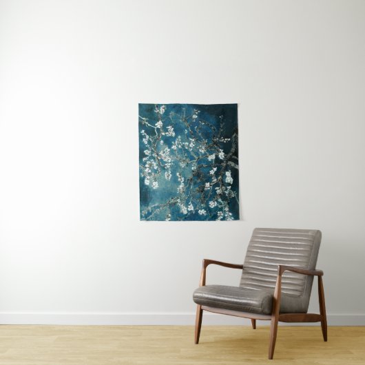 Van Gogh Almond Blossom Dark Blauwgroen Wandkleed (In situ)
