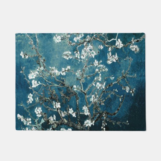Van Gogh Almond Blossom : Donker Blauwgroen Deurmat (Voorkant)