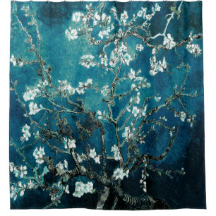 Van Gogh Almond Blossom : Donker Blauwgroen Douchegordijn