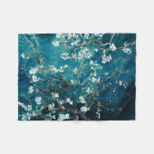 Van Gogh Almond Blossom : Donker Blauwgroen Fleece Deken (Voorkant (Horizontaal))