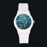 Van Gogh Almond Blossom : Donker Blauwgroen Horloge<br><div class="desc">Artiest: Vincent Van Gogh Titel: Ammoniumbloesems Gewijzigd door 2zoete4wordsDesign/PureVintage Love</div>