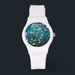 Van Gogh Almond Blossom : Donker Blauwgroen Horloge<br><div class="desc">Artiest: Vincent Van Gogh Titel: Ammoniumbloesems Gewijzigd door 2zoete4wordsDesign/PureVintage Love</div>