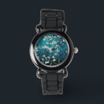 Van Gogh Almond Blossom : Donker Blauwgroen Horloge<br><div class="desc">Artiest: Vincent Van Gogh Titel: Ammoniumbloesems Gewijzigd door 2zoete4wordsDesign/PureVintage Love</div>