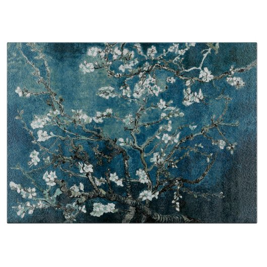 Van Gogh Almond Blossom : Donker Blauwgroen Snijplank (Voorkant)
