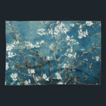 Van Gogh Almond Blossom : Donker Blauwgroen Theedoek<br><div class="desc">Artiest: Vincent Van Gogh Titel: Ammoniumbloesems Gewijzigd door 2zoete4wordsDesign/PureVintage Love</div>