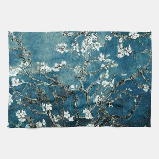 Van Gogh Almond Blossom : Donker Blauwgroen Theedoek (Horizontaal)