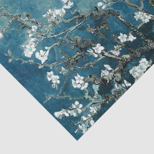 Van Gogh Almond Blossom : Donker Blauwgroen Tissuepapier (Detail)