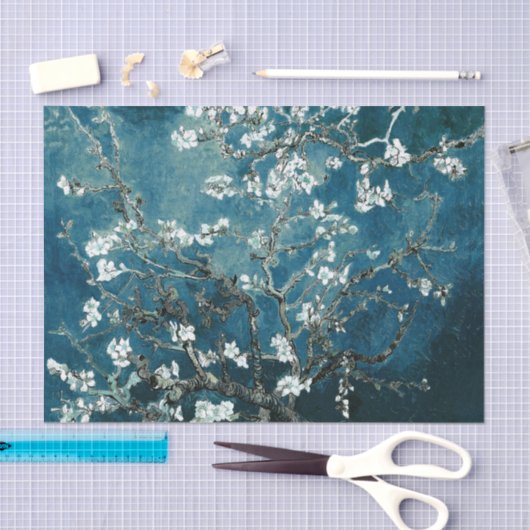 Van Gogh Almond Blossom : Donker Blauwgroen Tissuepapier (Craft)