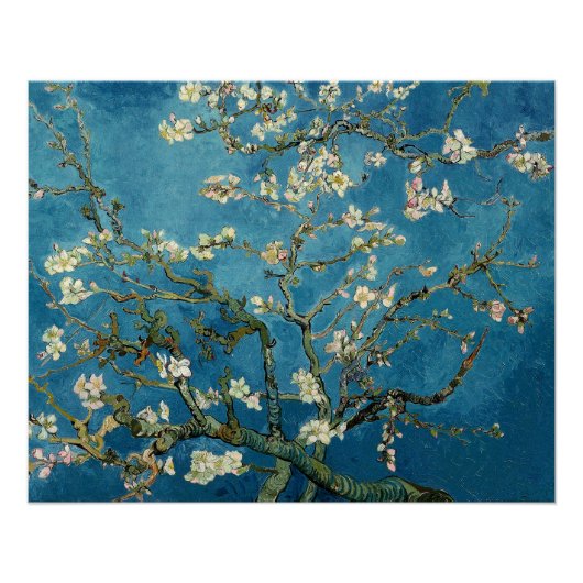 Van Gogh Almond Blossom Floral Blue Perfect Poster (Voorkant)