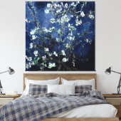 Van Gogh Almond Blossom Midnight Blue Canvas Afdruk (Insitu (Slaapkamer))