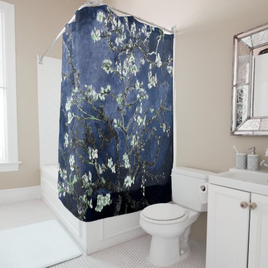 Van Gogh Almond Blossom Midnight Blue Douchegordijn (In situ)