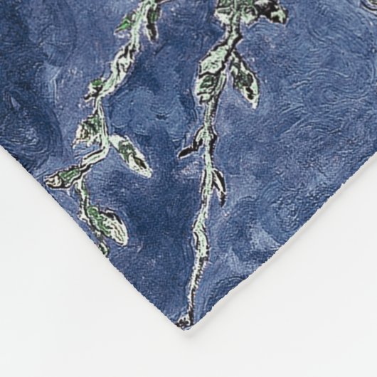 Van Gogh Almond Blossom Midnight Blue Fleece Deken (Hoek)