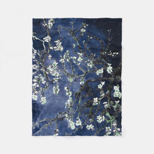 Van Gogh Almond Blossom Midnight Blue Fleece Deken (Voorkant)
