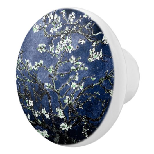 Van Gogh Almond Blossom Midnight Blue Keramische Knop (Rechts)