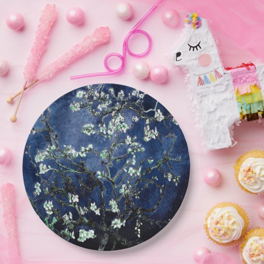 Van Gogh Almond Blossom Midnight Blue Papieren Bordje (Feest)