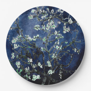 Van Gogh Almond Blossom Midnight Blue Papieren Bordje