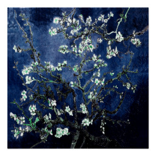 Van Gogh Almond Blossom Midnight Blue Perfect Poster