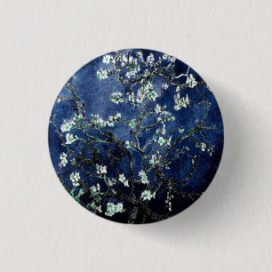 Van Gogh Almond Blossom Midnight Blue Ronde Button 3,2 Cm