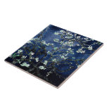 Van Gogh Almond Blossom Midnight Blue Tegeltje<br><div class="desc">Artiest: Vincent Van Gogh Titel: Ammoniumbloesems Gewijzigde kleur door 2zoete4wordsModellen</div>