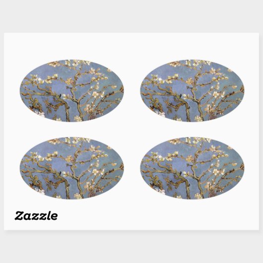 Van Gogh Almond Blossom Ovale Sticker (Vel)