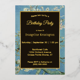 Van Gogh Almond Blossom Painting Birthday Folie Uitnodiging