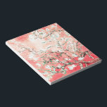 Van Gogh Almond Blossom Peach Notitieblok<br><div class="desc">Artiest: Vincent Van Gogh Title: Almond Blossom gewijzigde kleur door 2zoete4wordsModellen</div>